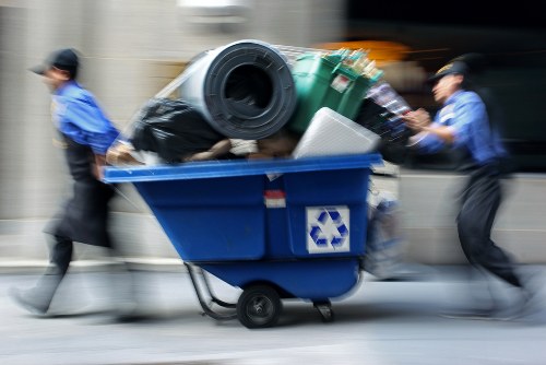 Professional waste removal team at work